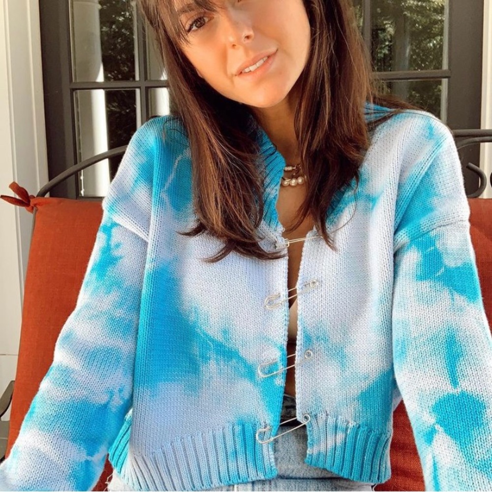 Safety pin tie dye sweater BRAND NEW